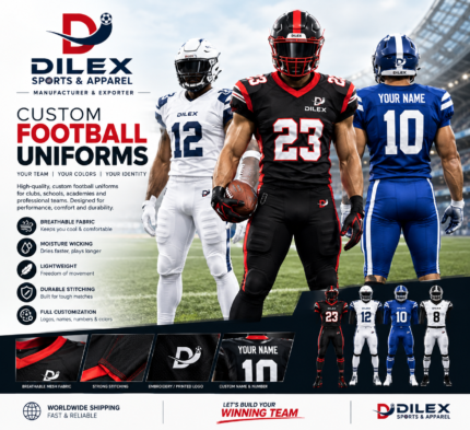 Custom Football Uniforms built for performance, protection, and team identity